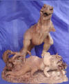 Dinosaur wood carving by art export bali indonesia 